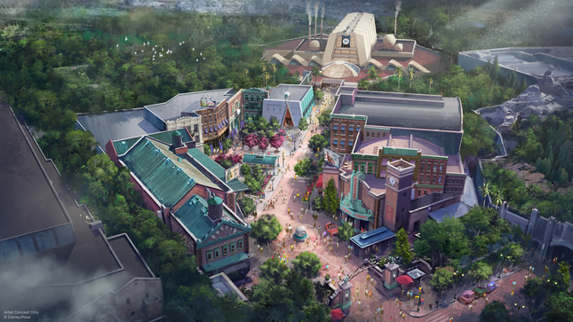 Concept art shows off a new Monsters Inc themed land. 